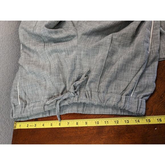 Topshop Side Stripe Trousers Size 8 Gray Mid Rise Pants Career Pull On Workwear - Picture 6 of 12